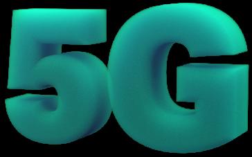 3D graphic showing the word 5G