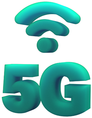 3D graphic showing the word 5G