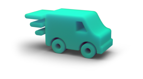 3D graphic of a delivery van