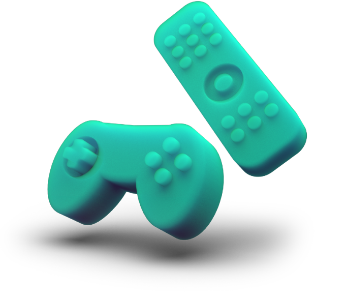3D graphic of a gaming controller