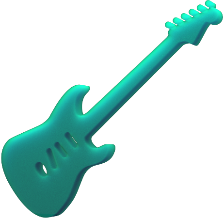 3D graphic of a guitar
