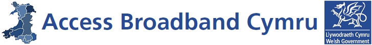 A logo for the access broadband cymru subsidy scheme