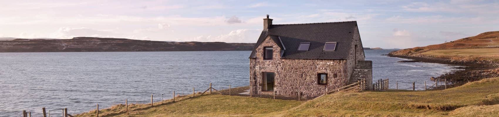 A stone house by the sea